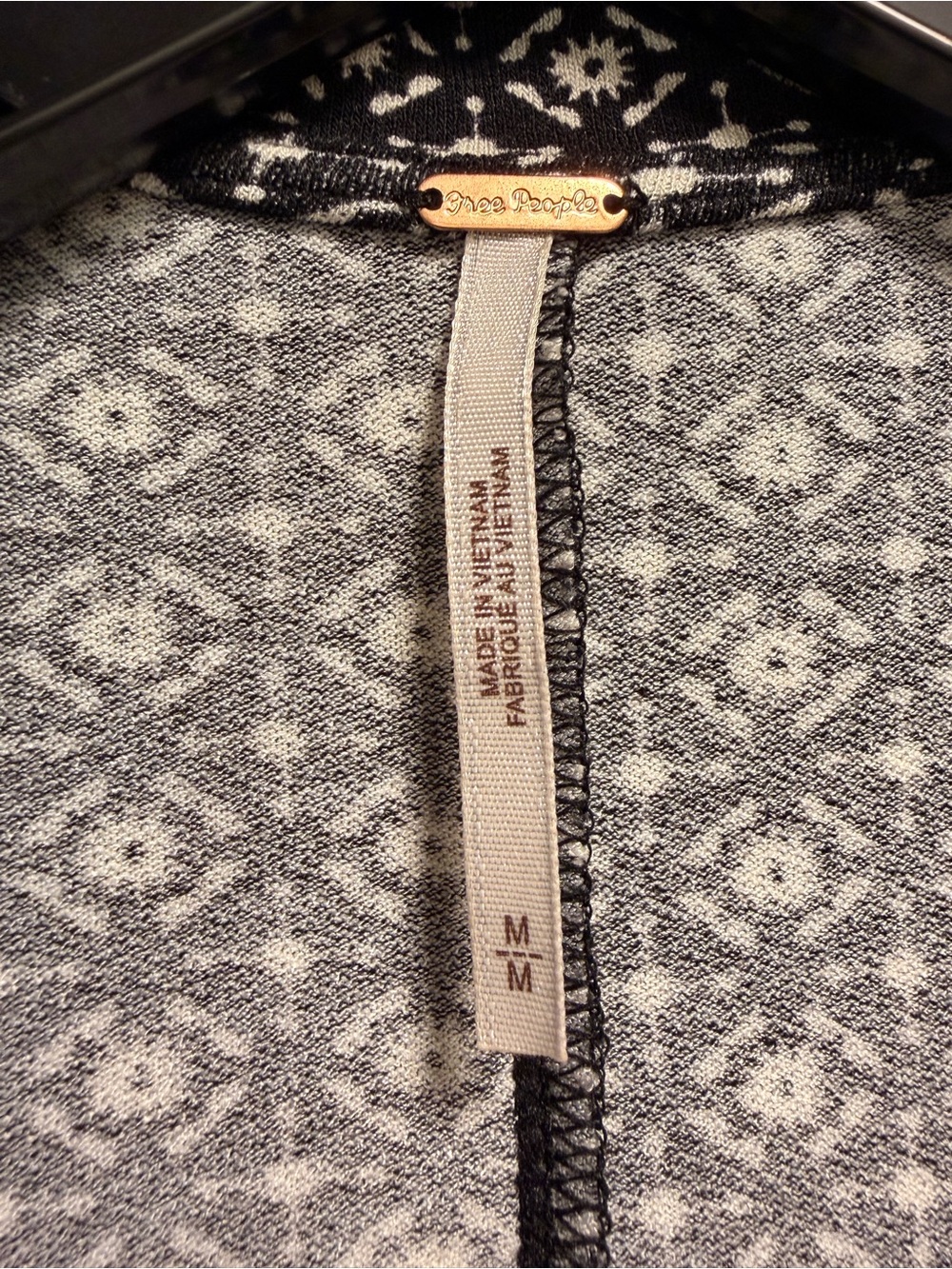 Free People Shayla Mini Shirt Dress — Ruched Black & White Print / Size Medium - Picture 4 of 9
